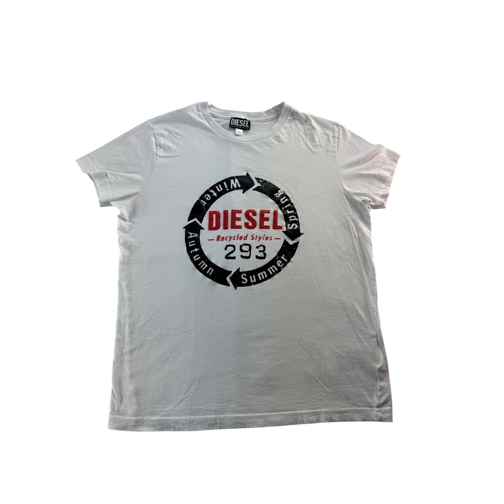 Diesel Diego Graphic T Shirt Recycled Styles 293‎ White Mens Size Medium Urban